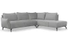 Rohová sedací souprava Bella, světle šedá látka, pravý roh