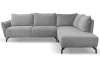 Rohová sedací souprava Bella, světle šedá látka, pravý roh