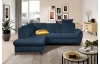Rohová sedací souprava Geneva, oceánská modrá látka, levý roh
