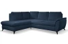 Rohová sedací souprava Geneva, oceánská modrá látka, levý roh