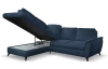Rohová sedací souprava Geneva, oceánská modrá látka, levý roh