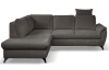 Rohová sedací souprava Geneva, tmavě šedá látka, levý roh