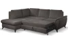 Rohová sedací souprava Geneva, tmavě šedá látka, levý roh