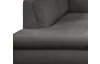 Rohová sedací souprava Geneva, tmavě šedá látka, levý roh