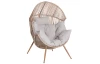 Zaoblené zahradní křeslo Robert Single, béžové