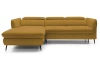Rohová sedací souprava Mango, hořčicová žlutá látka, levý roh
