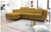 Rohová sedací souprava Mango, hořčicová žlutá látka, levý roh