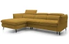 Rohová sedací souprava Mango, hořčicová žlutá látka, levý roh