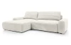 Rohová sedačka Cord, smetanově bílá strukturovaná látka, levý roh