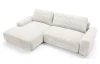 Rohová sedačka Cord, smetanově bílá strukturovaná látka, levý roh