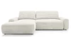 Rohová sedačka Cord, smetanově bílá strukturovaná látka, levý roh