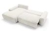 Rohová sedačka Cord, smetanově bílá strukturovaná látka, levý roh