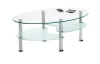 Konferenční stolek Bert, oválný, čiré/mléčné sklo