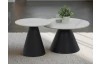 Sada 2 kulatých stolků Dustin, 70 cm/50 cm, bílá imitace mramoru