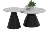 Sada 2 kulatých stolků Dustin, 70 cm/50 cm, bílá imitace mramoru