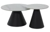 Sada 2 kulatých stolků Dustin, 70 cm/50 cm, bílá imitace mramoru