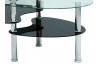 Konferenční stolek Bert, oválný, čiré/černé sklo