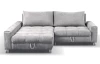 Rohová sedací souprava Kevin, světle šedá látka, levý roh