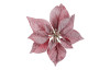 Umělý květ Zasněžená vánoční hvězda 22 cm, červená