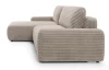 Rohová sedačka Cord, šedo-béžová taupe strukturovaná látka, levý roh