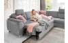 Rohová sedací souprava s křeslem Omaha, šedá látka, s funkcemi