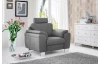Rohová sedací souprava s křeslem Omaha, šedá látka, s funkcemi