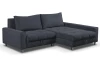 Rohová sedací souprava Kevin, temně modrá látka, pravý roh
