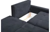 Rohová sedací souprava Kevin, temně modrá látka, pravý roh