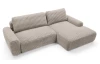 Rohová sedačka Cord, hnědo-béžová taupe strukturovaná látka, pravý roh