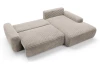 Rohová sedačka Cord, hnědo-béžová taupe strukturovaná látka, pravý roh