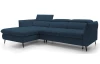 Rohová sedací souprava Mango, námořnická modrá látka, levý roh