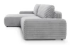 Rohová sedačka Cord, světle šedá strukturovaná látka, levý roh