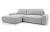 Rohová sedačka Cord, světle šedá strukturovaná látka, levý roh