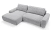 Rohová sedačka Cord, světle šedá strukturovaná látka, levý roh