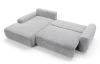 Rohová sedačka Cord, světle šedá strukturovaná látka, levý roh