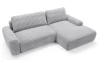 Rohová sedačka Cord, světle šedá strukturovaná látka, pravý roh