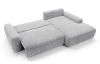 Rohová sedačka Cord, světle šedá strukturovaná látka, pravý roh
