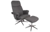 Relaxační křeslo s podnožkou Sudbury, antracitová tkanina
