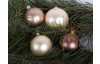 Vánoční ozdoba skleněná koule 6 cm, hnědá