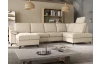 Sedací souprava Boom, béžová látka, tvar pravé U, bez rozkladu