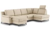 Sedací souprava Boom, béžová látka, tvar pravé U, bez rozkladu