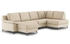 Sedací souprava Boom, béžová látka, tvar pravé U, bez rozkladu