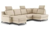 Sedací souprava Boom, béžová látka, tvar pravé U, bez rozkladu