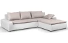Rohová sedací souprava Galileo, bílá ekokůže/krémová látka