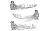Vánoční dekorace/ozdoby (3 ks) Ptáček s klipem, stříbrná