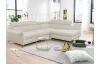 Rohová sedací souprava Othello, světle béžová látka, pravý roh