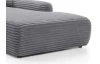 Rohová sedačka Cord, dýmově šedá strukturovaná látka, pravý roh