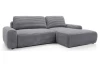 Rohová sedačka Cord, dýmově šedá strukturovaná látka, pravý roh