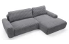 Rohová sedačka Cord, dýmově šedá strukturovaná látka, pravý roh