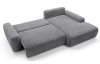 Rohová sedačka Cord, dýmově šedá strukturovaná látka, pravý roh